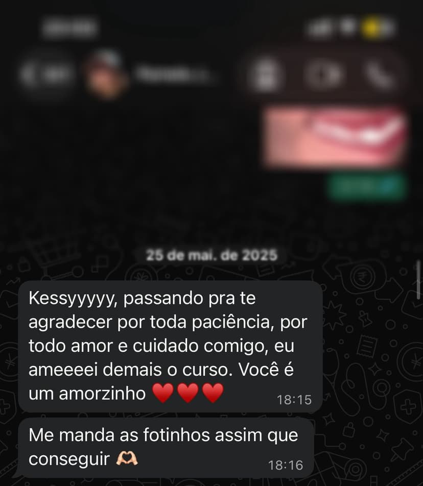 Depoimento de aluna satisfeita